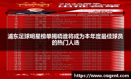 浦东足球明星榜单揭晓谁将成为本年度最佳球员的热门人选
